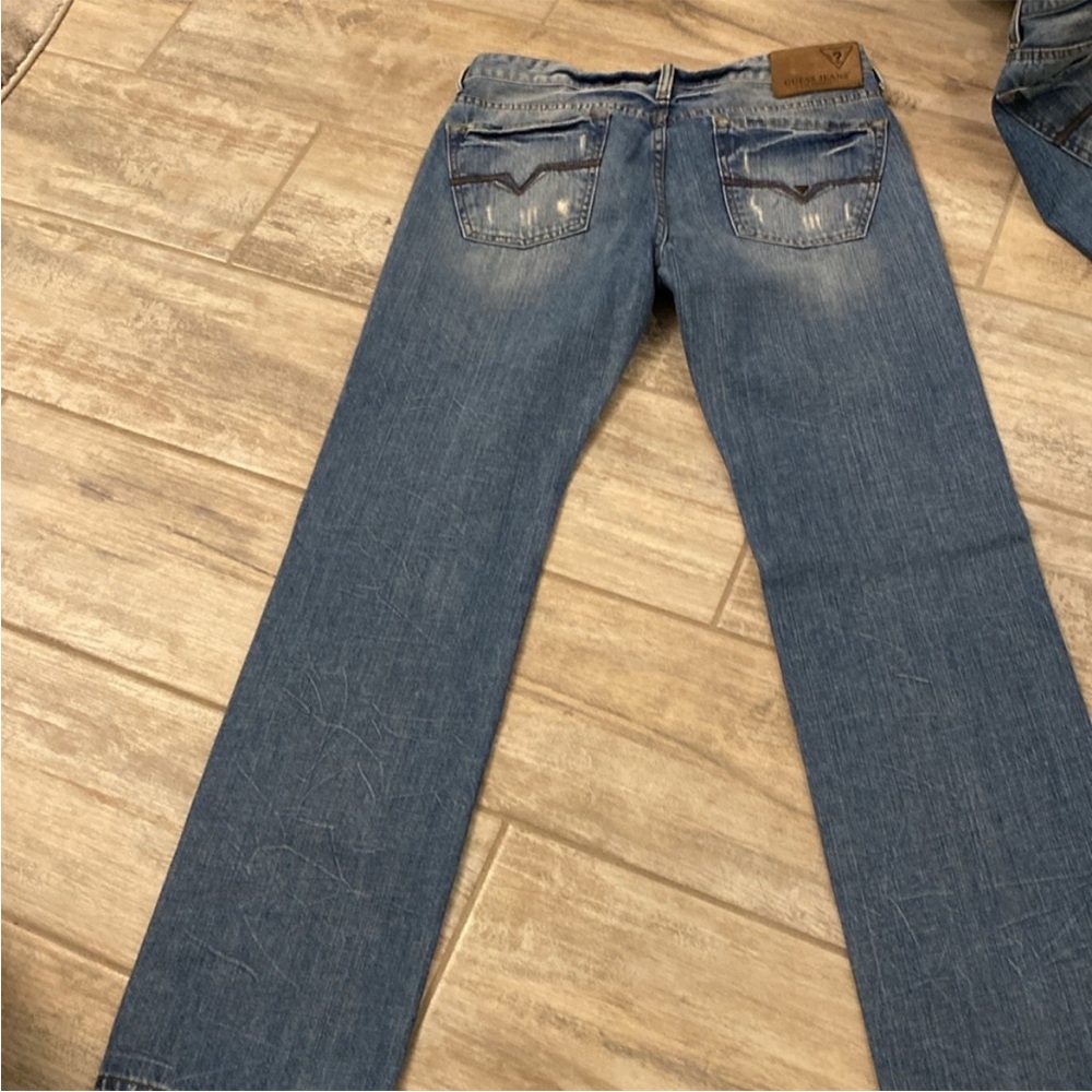 MEN-GUESS Men's Blue Jeans slim straight 32x30 - Picture 5 of 8